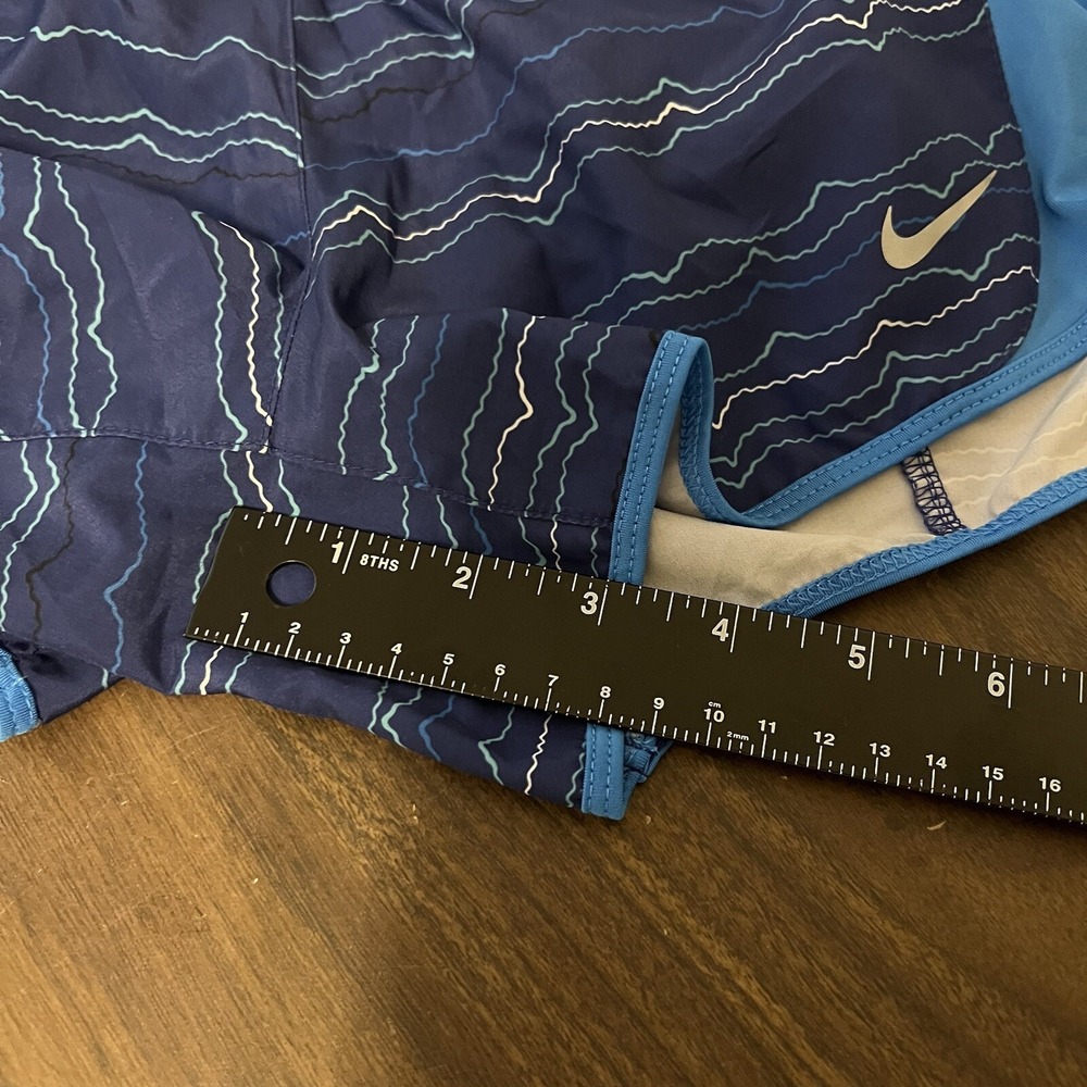 Nike Dri-FIT Blue Wave Print Running Shorts Womens XS Performance Athletic - Picture 5 of 9
